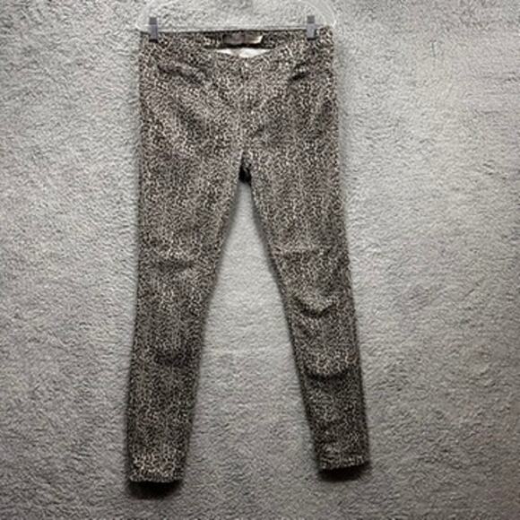 Paige Verdugo Leggings Size 31 Jeans Leopard Print Stretchy Mid Rise Comfort - Picture 1 of 10